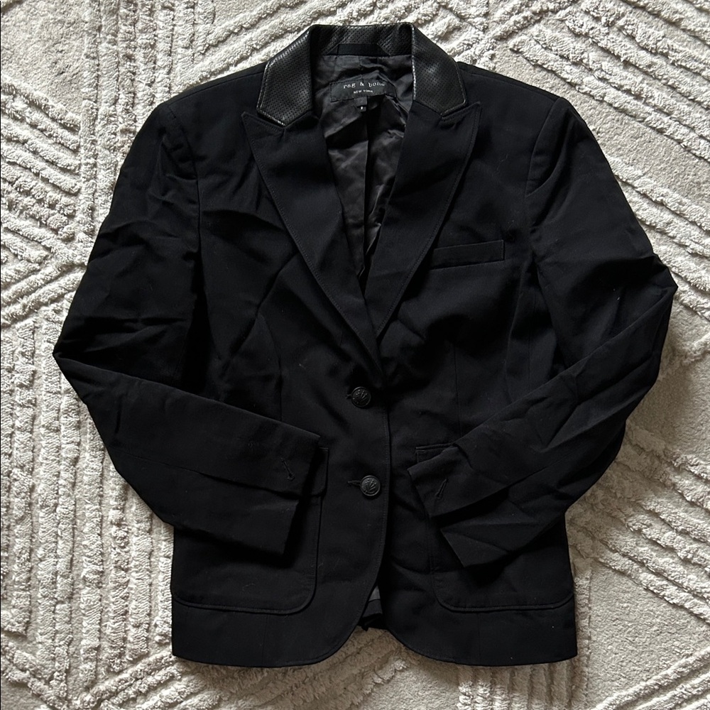 Rag and bone Black Blazer with Collar